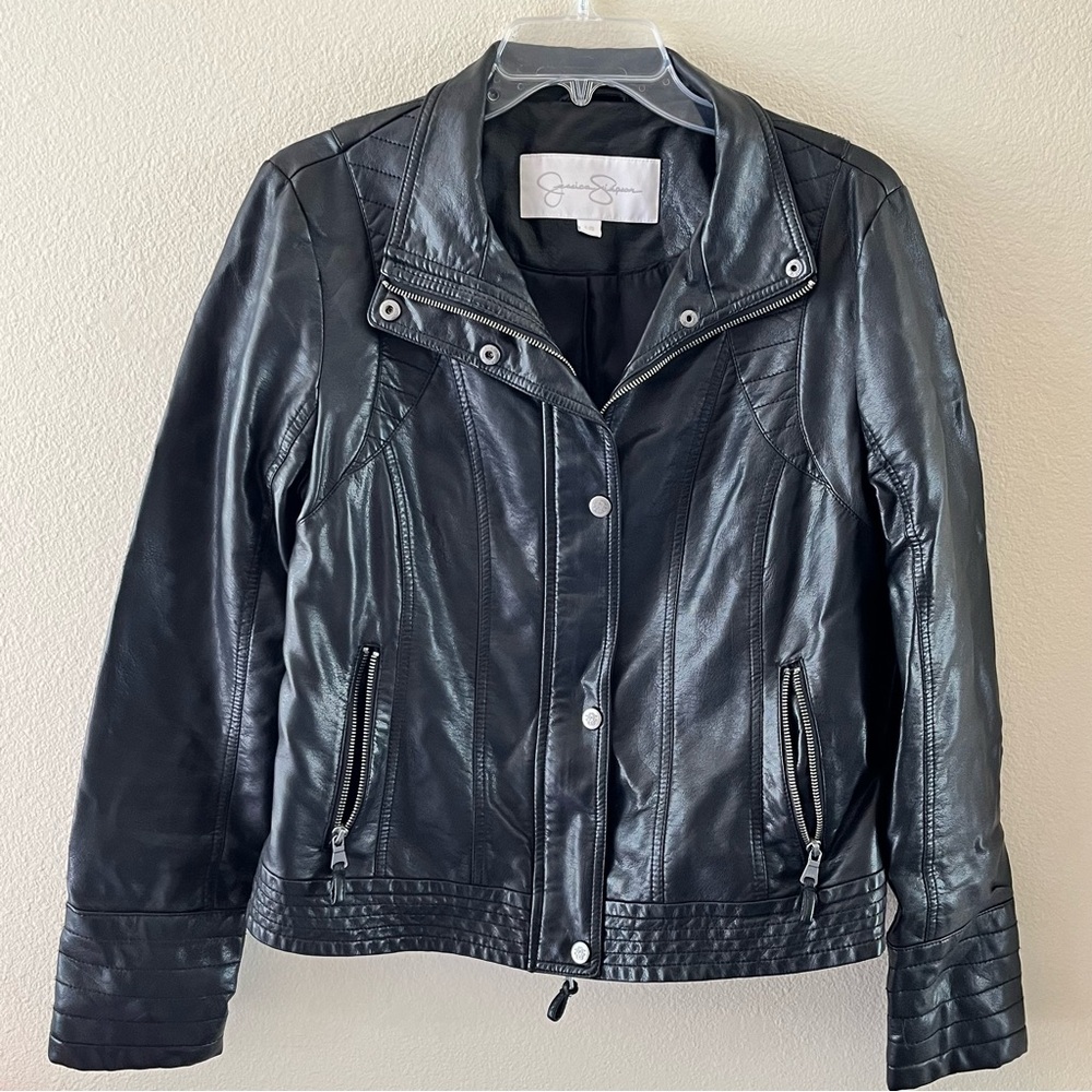 Jessica Simpson Faux Leather Jacket SZ LG